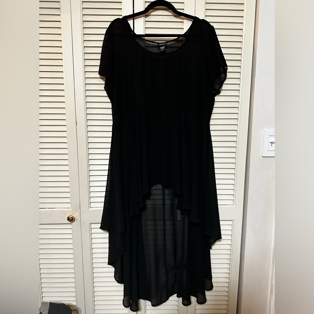 Women’s Black Sheer High-Low Top
